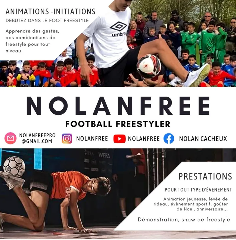 Nolan Cacheux en action freestyle football